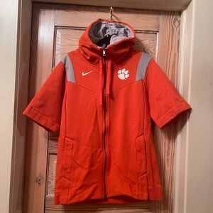 Nike Clemson Tigers Full Zip Short Sleeve Hoodie - Team Issue - Like New!